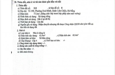 Bán đất kiệt 2 Ô TÔ tránh nhau K66 Trần Đình Tri thông Nguyễn Chánh